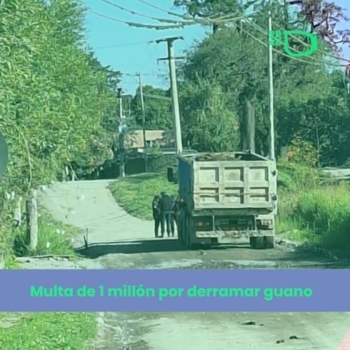 Aplicaron una multa de $1 millón por derrame de guano en La Silleta