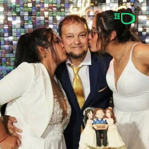 Amor de a tres: se casaron en Uruguay y viven con 12 hijos