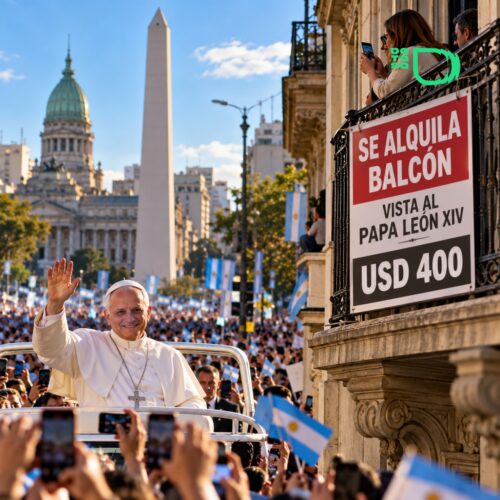La fe mueve montañas, pero también dólares: alquilan balcones por hasta US$400 para ver al Papa